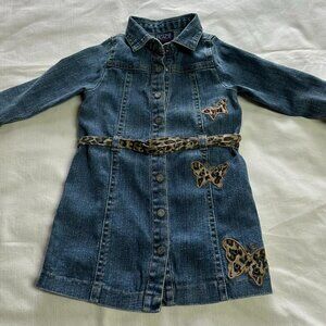 Children's Palace Toddler Girl Denim & Leopard Dress